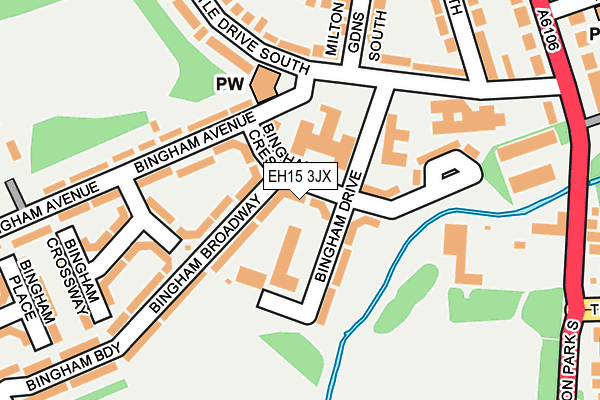 EH15 3JX map - OS OpenMap – Local (Ordnance Survey) EH15 3JX map - OS OpenMap – Local (Ordnance Survey)