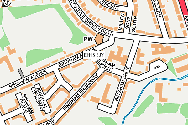 EH15 3JY map - OS OpenMap – Local (Ordnance Survey) EH15 3JY map - OS OpenMap – Local (Ordnance Survey)