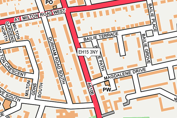 EH15 3NY map - OS OpenMap – Local (Ordnance Survey)