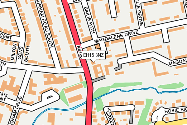 EH15 3NZ map - OS OpenMap – Local (Ordnance Survey) EH15 3NZ map - OS OpenMap – Local (Ordnance Survey)