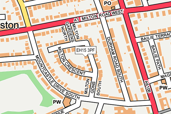 EH15 3PF map - OS OpenMap – Local (Ordnance Survey) EH15 3PF map - OS OpenMap – Local (Ordnance Survey)