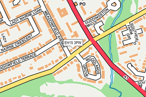 EH15 3PW map - OS OpenMap – Local (Ordnance Survey) EH15 3PW map - OS OpenMap – Local (Ordnance Survey)