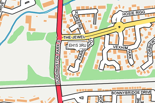 EH15 3RU map - OS OpenMap – Local (Ordnance Survey)