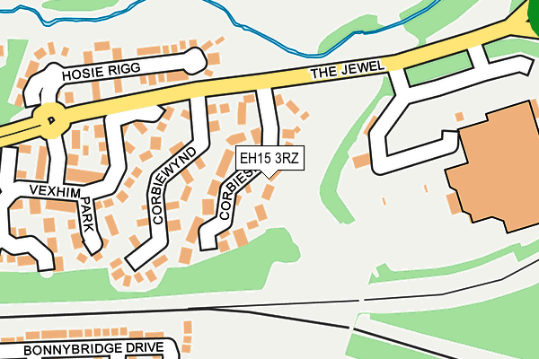 EH15 3RZ map - OS OpenMap – Local (Ordnance Survey) EH15 3RZ map - OS OpenMap – Local (Ordnance Survey)