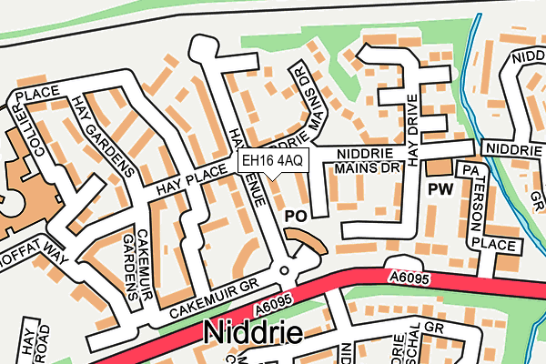 EH16 4AQ map - OS OpenMap – Local (Ordnance Survey)
