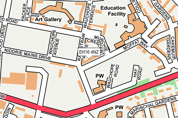 EH16 4NZ map - OS OpenMap – Local (Ordnance Survey)