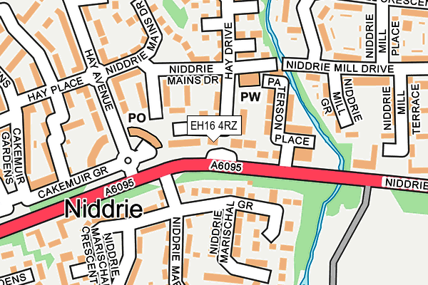 EH16 4RZ map - OS OpenMap – Local (Ordnance Survey)