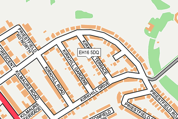 EH16 5DQ map - OS OpenMap – Local (Ordnance Survey)