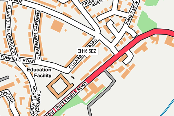 EH16 5EZ map - OS OpenMap – Local (Ordnance Survey)