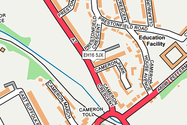EH16 5JX map - OS OpenMap – Local (Ordnance Survey) EH16 5JX map - OS OpenMap – Local (Ordnance Survey)