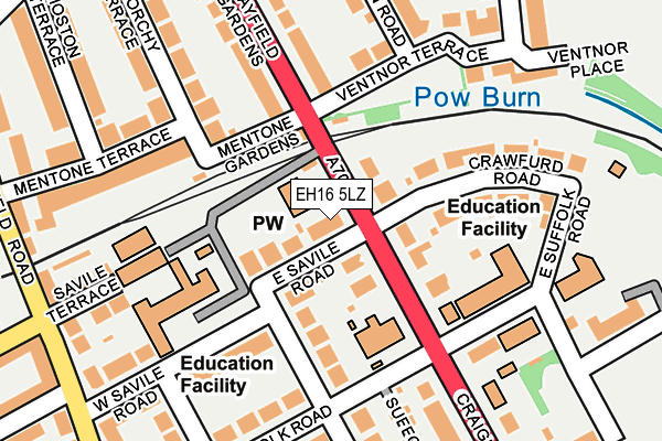 EH16 5LZ map - OS OpenMap – Local (Ordnance Survey)
