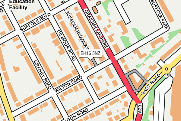 EH16 5NZ map - OS OpenMap – Local (Ordnance Survey)