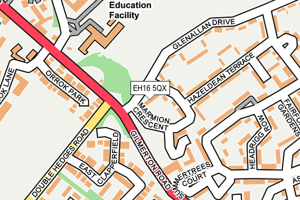 EH16 5QX map - OS OpenMap – Local (Ordnance Survey)