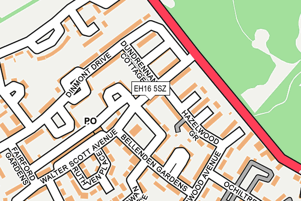 EH16 5SZ map - OS OpenMap – Local (Ordnance Survey)