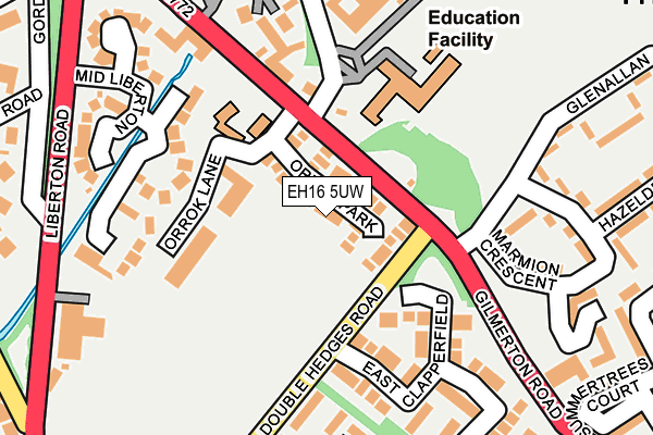 EH16 5UW map - OS OpenMap – Local (Ordnance Survey)