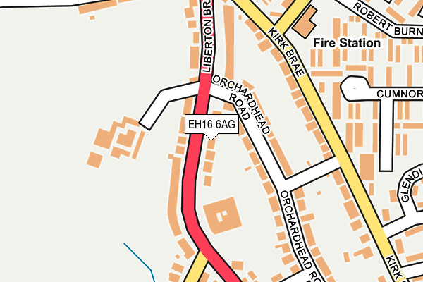EH16 6AG map - OS OpenMap – Local (Ordnance Survey) EH16 6AG map - OS OpenMap – Local (Ordnance Survey)