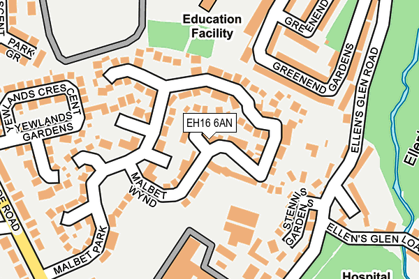 EH16 6AN map - OS OpenMap – Local (Ordnance Survey) EH16 6AN map - OS OpenMap – Local (Ordnance Survey)