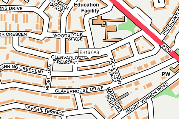 EH16 6AS map - OS OpenMap – Local (Ordnance Survey) EH16 6AS map - OS OpenMap – Local (Ordnance Survey)