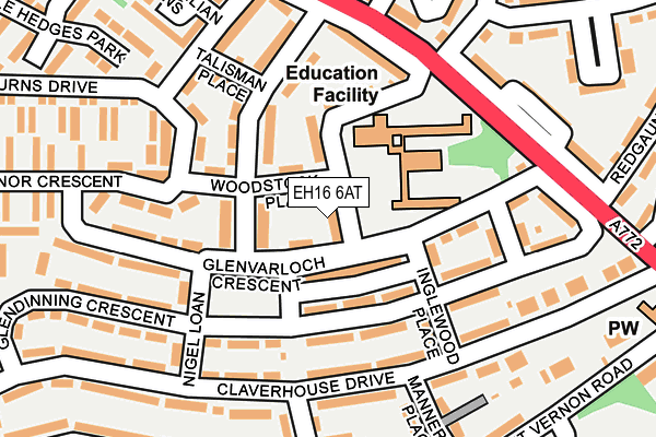 EH16 6AT map - OS OpenMap – Local (Ordnance Survey) EH16 6AT map - OS OpenMap – Local (Ordnance Survey)