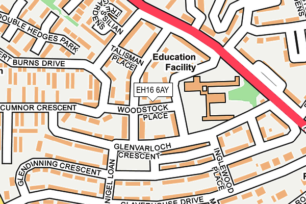 EH16 6AY map - OS OpenMap – Local (Ordnance Survey) EH16 6AY map - OS OpenMap – Local (Ordnance Survey)