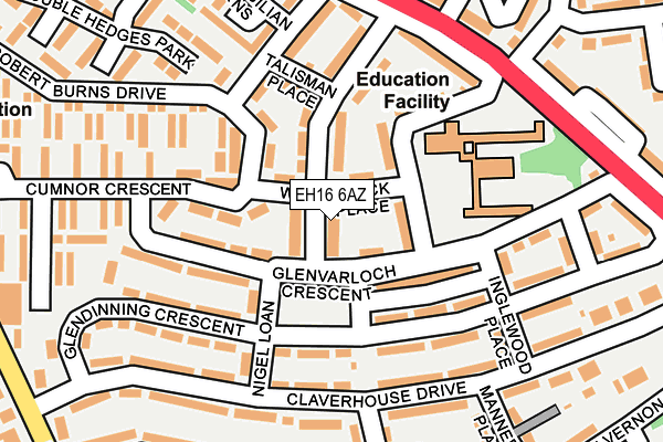 EH16 6AZ map - OS OpenMap – Local (Ordnance Survey) EH16 6AZ map - OS OpenMap – Local (Ordnance Survey)