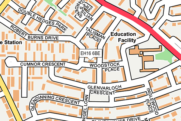 EH16 6BE map - OS OpenMap – Local (Ordnance Survey) EH16 6BE map - OS OpenMap – Local (Ordnance Survey)