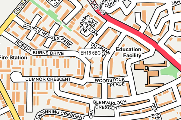 EH16 6BG map - OS OpenMap – Local (Ordnance Survey) EH16 6BG map - OS OpenMap – Local (Ordnance Survey)