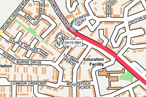 EH16 6BH map - OS OpenMap – Local (Ordnance Survey) EH16 6BH map - OS OpenMap – Local (Ordnance Survey)