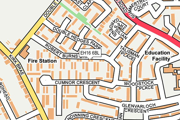 EH16 6BL map - OS OpenMap – Local (Ordnance Survey) EH16 6BL map - OS OpenMap – Local (Ordnance Survey)