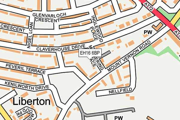 EH16 6BP map - OS OpenMap – Local (Ordnance Survey) EH16 6BP map - OS OpenMap – Local (Ordnance Survey)