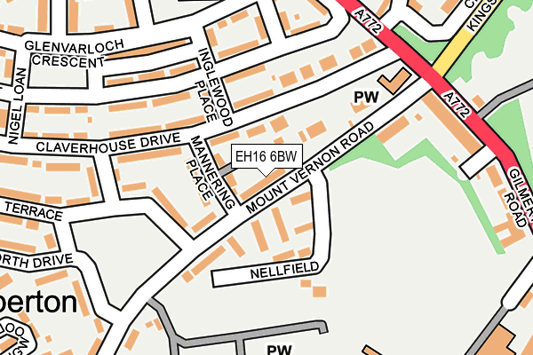 EH16 6BW map - OS OpenMap – Local (Ordnance Survey) EH16 6BW map - OS OpenMap – Local (Ordnance Survey)