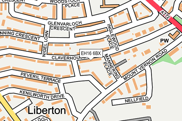 EH16 6BX map - OS OpenMap – Local (Ordnance Survey) EH16 6BX map - OS OpenMap – Local (Ordnance Survey)