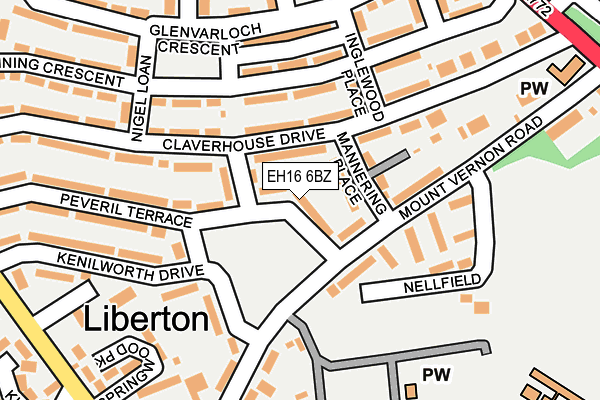 EH16 6BZ map - OS OpenMap – Local (Ordnance Survey) EH16 6BZ map - OS OpenMap – Local (Ordnance Survey)