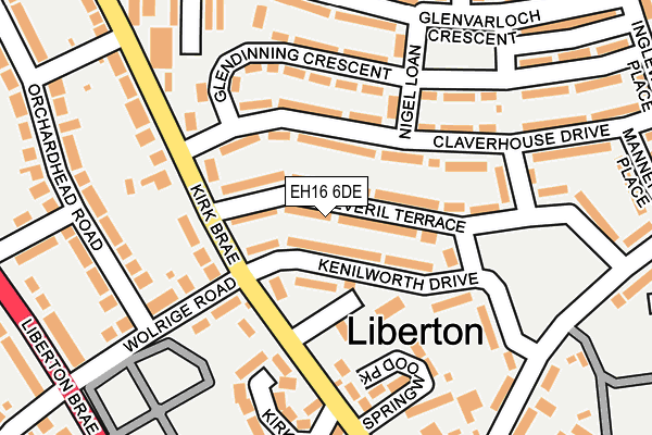EH16 6DE map - OS OpenMap – Local (Ordnance Survey) EH16 6DE map - OS OpenMap – Local (Ordnance Survey)