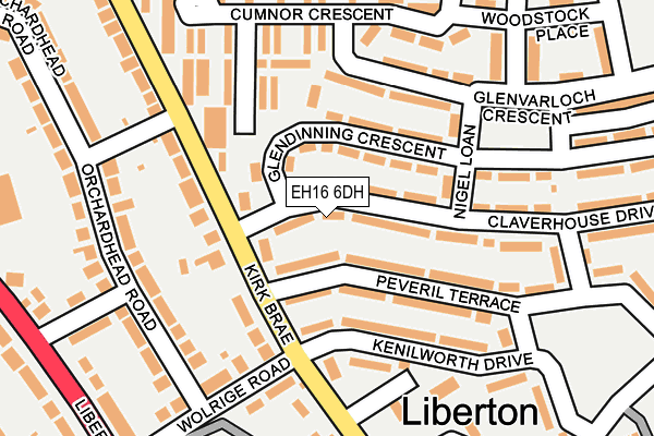 EH16 6DH map - OS OpenMap – Local (Ordnance Survey) EH16 6DH map - OS OpenMap – Local (Ordnance Survey)
