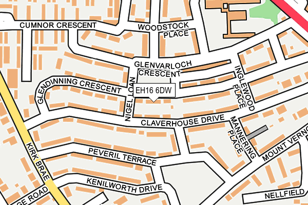 EH16 6DW map - OS OpenMap – Local (Ordnance Survey) EH16 6DW map - OS OpenMap – Local (Ordnance Survey)