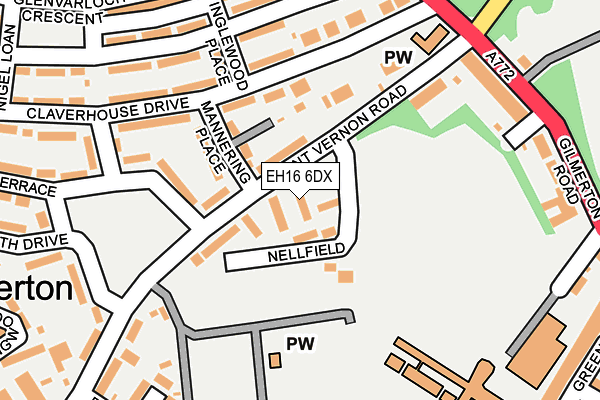 EH16 6DX map - OS OpenMap – Local (Ordnance Survey) EH16 6DX map - OS OpenMap – Local (Ordnance Survey)