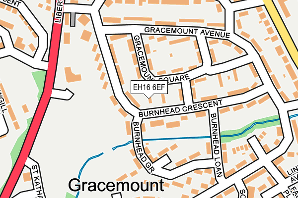 EH16 6EF map - OS OpenMap – Local (Ordnance Survey) EH16 6EF map - OS OpenMap – Local (Ordnance Survey)