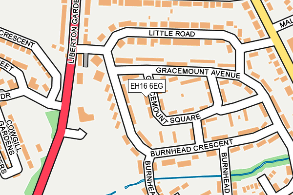 EH16 6EG map - OS OpenMap – Local (Ordnance Survey)