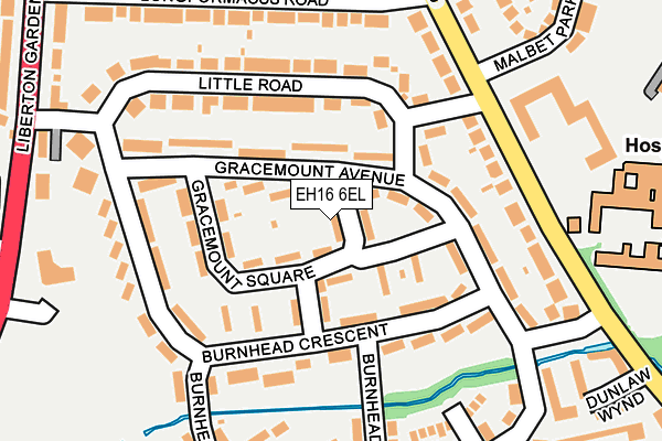 EH16 6EL map - OS OpenMap – Local (Ordnance Survey) EH16 6EL map - OS OpenMap – Local (Ordnance Survey)