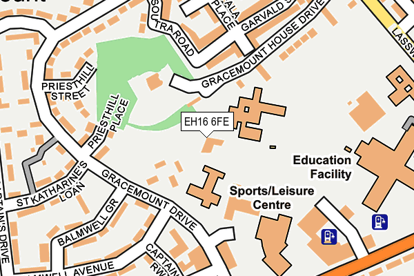 EH16 6FE map - OS OpenMap – Local (Ordnance Survey) EH16 6FE map - OS OpenMap – Local (Ordnance Survey)