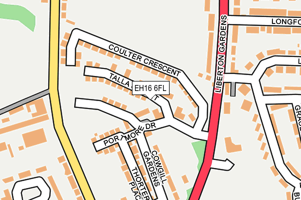 EH16 6FL map - OS OpenMap – Local (Ordnance Survey) EH16 6FL map - OS OpenMap – Local (Ordnance Survey)