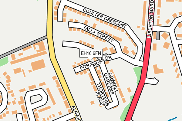 EH16 6FN map - OS OpenMap – Local (Ordnance Survey) EH16 6FN map - OS OpenMap – Local (Ordnance Survey)