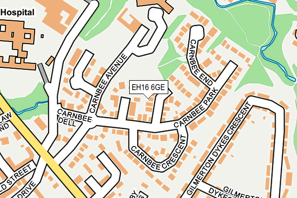EH16 6GE map - OS OpenMap – Local (Ordnance Survey) EH16 6GE map - OS OpenMap – Local (Ordnance Survey)