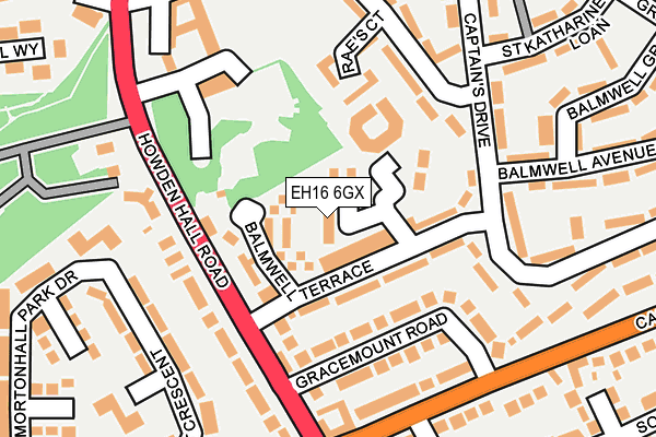 EH16 6GX map - OS OpenMap – Local (Ordnance Survey) EH16 6GX map - OS OpenMap – Local (Ordnance Survey)