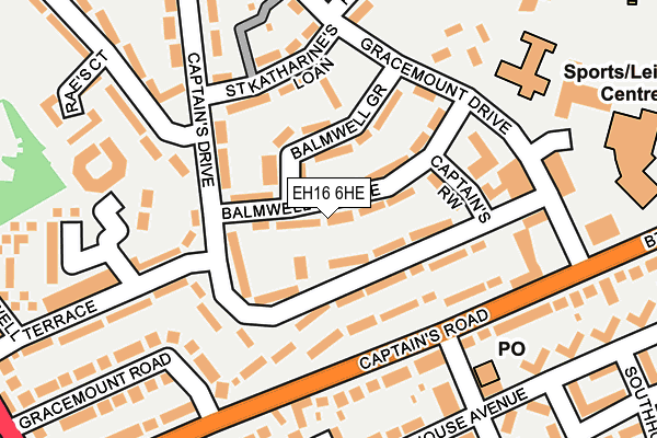 EH16 6HE map - OS OpenMap – Local (Ordnance Survey) EH16 6HE map - OS OpenMap – Local (Ordnance Survey)