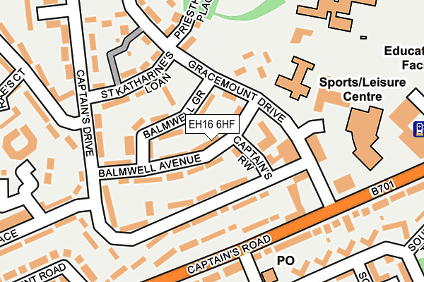 EH16 6HF map - OS OpenMap – Local (Ordnance Survey) EH16 6HF map - OS OpenMap – Local (Ordnance Survey)