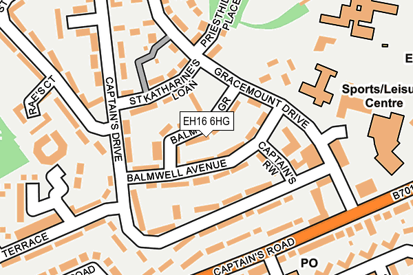 EH16 6HG map - OS OpenMap – Local (Ordnance Survey) EH16 6HG map - OS OpenMap – Local (Ordnance Survey)