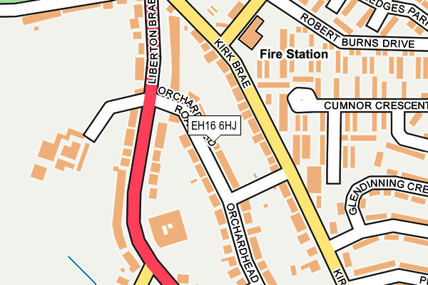 EH16 6HJ map - OS OpenMap – Local (Ordnance Survey) EH16 6HJ map - OS OpenMap – Local (Ordnance Survey)
