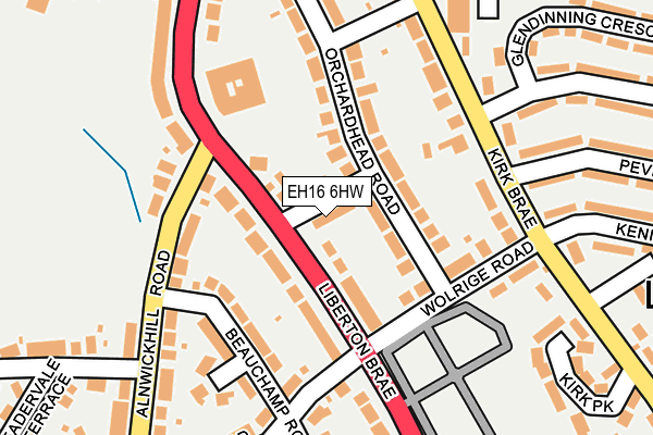 EH16 6HW map - OS OpenMap – Local (Ordnance Survey) EH16 6HW map - OS OpenMap – Local (Ordnance Survey)
